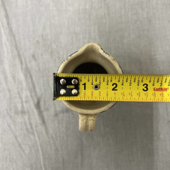 Mini Williamsburg Salt Glaze Stoneware Pitcher Salt Glaze 4.5" Cobalt Blue Grey - Picture 10 of 10